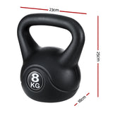 Everfit 8kg Kettlebell Set Weight Lifting Bench Dumbbells Kettle Bell Gym Home