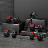 Everfit 40kg Adjustable Dumbbell Barbell Set Weight Plates Home Workout