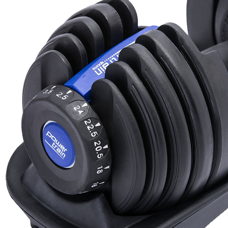 Powertrain 24KG Adjustable Home Gym Dumbbell - Blue