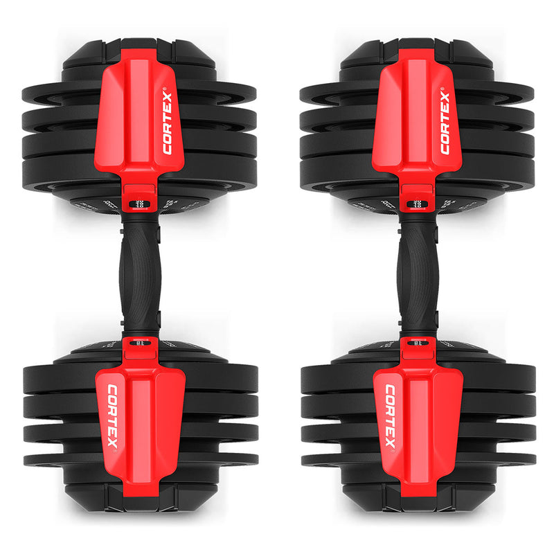 CORTEX Revolock V2 48kg Adjustable Dumbbell + Barbell + Kettlebell All-in-One Set with Stand (24kg Pair)