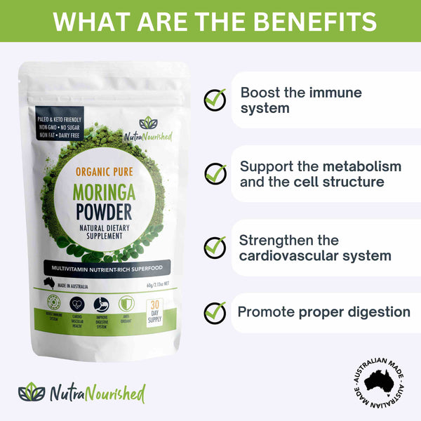 Organic Pure Moringa Leaf Powder 60g