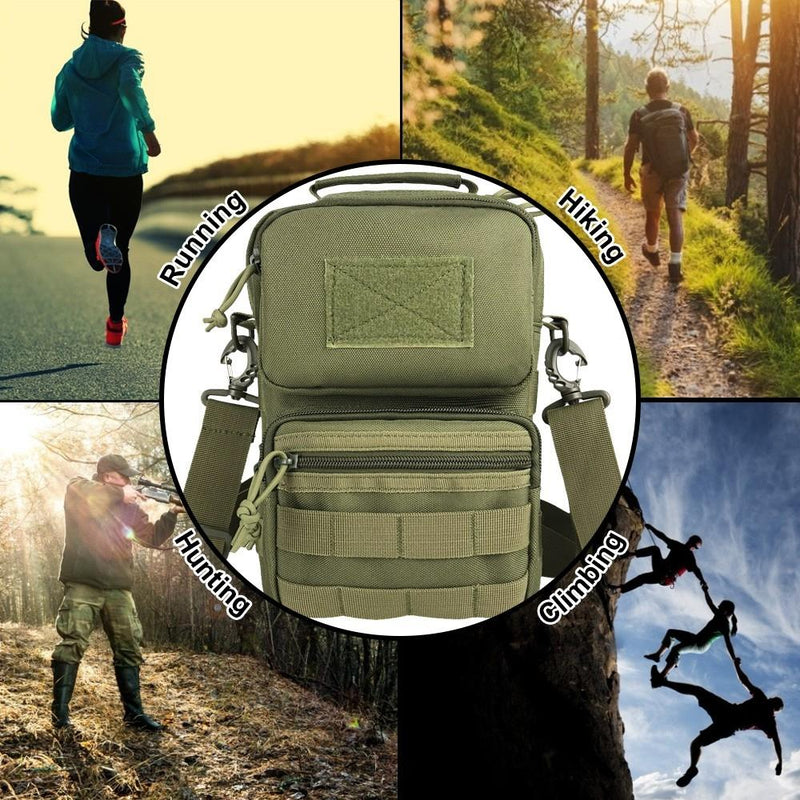 Waterproof Mountaineering Shoulder Bag Durable Outdoor Gear For Hiking And Camping - Armygreen