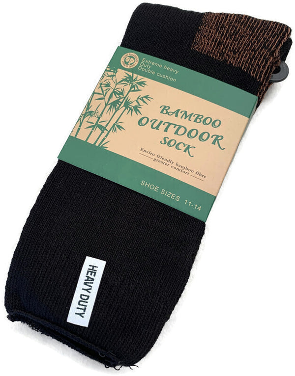 1 Pair BAMBOO OUTDOOR SOCKS Mens Heavy Duty Thick Work Socks Cushion - 11-14