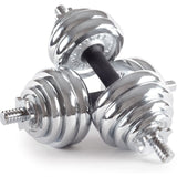 30KG Chrome Dumbbell Set Weight Dumbbells Home Gym Training Fitness BarBell Case