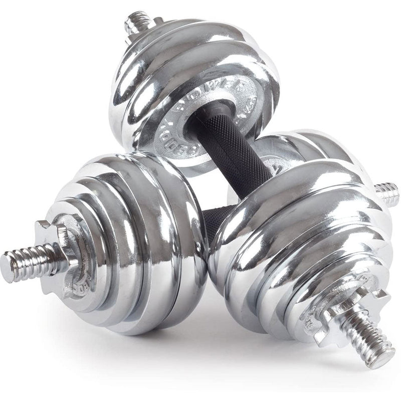 30KG Chrome Dumbbell Set Weight Dumbbells Home Gym Training Fitness BarBell Case