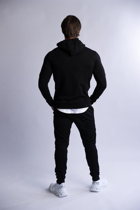 HARD HITTERS SLIM FIT TERRY HOODIE - BLACK