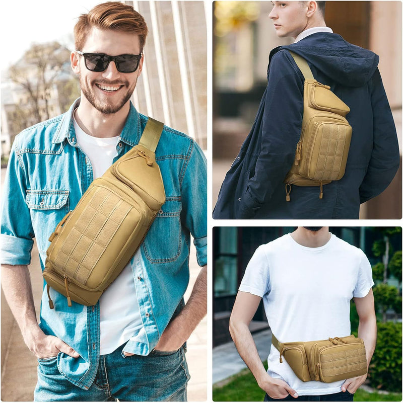 Black Rugged Tactical Waist Pack - MOLLE Outdoor Fanny Bag for Hiking Cycling & Travel