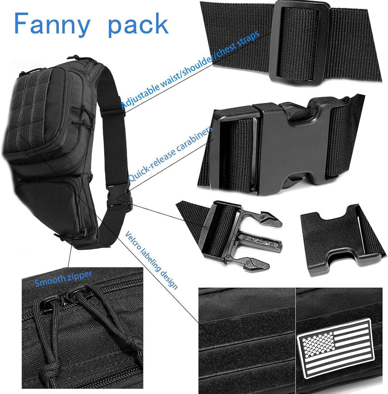 Green Rugged Tactical Waist Pack - MOLLE Outdoor Fanny Bag for Hiking Cycling & Travel