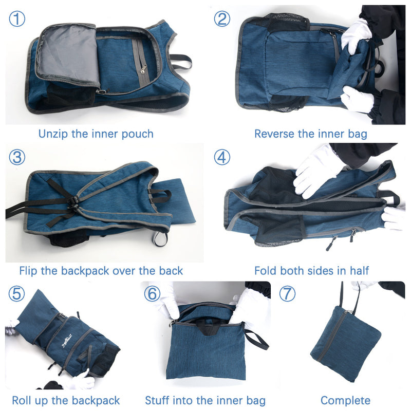 Navy Blue Ultra Lightweight Packable Backpack - Foldable Daypack for Hiking & Travel