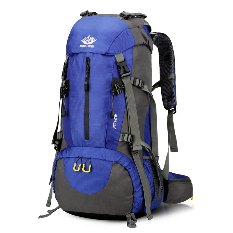 Blue Nylon Hiking Backpack - Multifunctional Outdoor Sports Bag