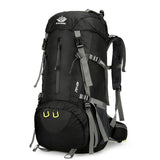 Black Nylon Hiking Backpack - Multifunctional Outdoor Sports Bag