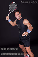 Grey Premium Adjustable Silicone Wrist & Ankle Weights (1lb Each, 2lb Pair) - Waterproof & Sweatproof for Enhanced Yoga, Running & Fitness Workouts