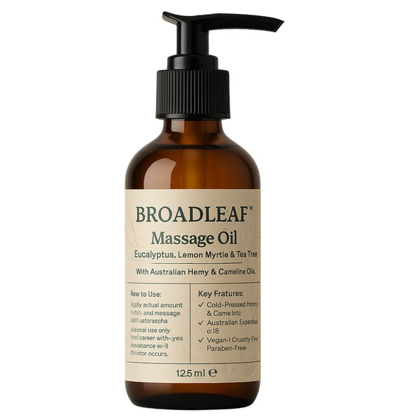 Premium Broadleaf Hemp & Camelina Massage Oil with Australian Essentials